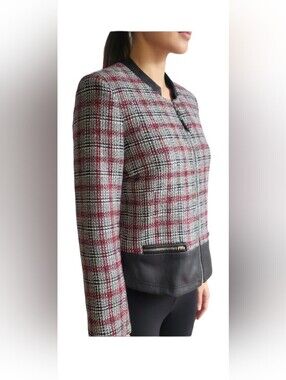 Vex Collections Tweed Zip Up Blazer Jacjet Size 36 EU